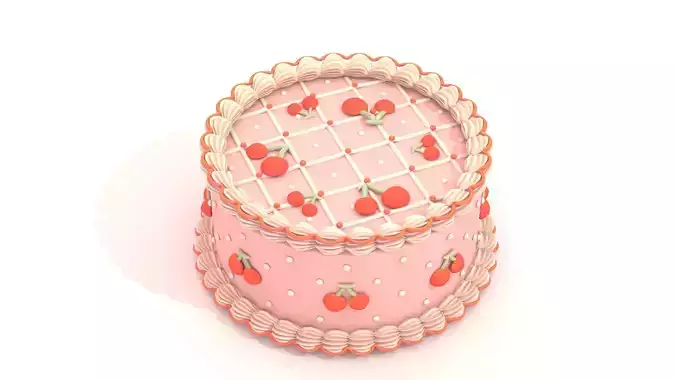 Cherry Cake 1 - Stylized Cherry Whole Cake