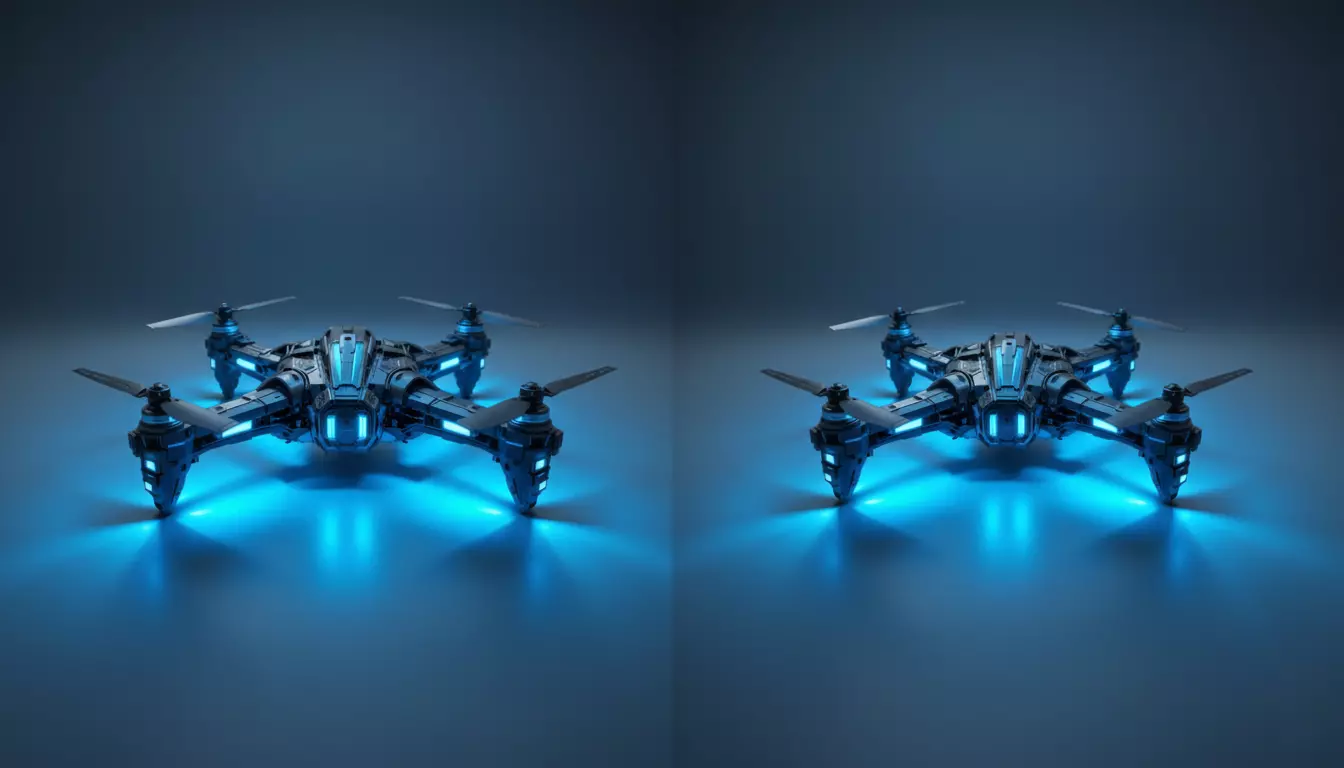 Futuristic Drone 3D Model Sci-Fi UAV Game-Ready Low Poly Low-poly 3D model_1
