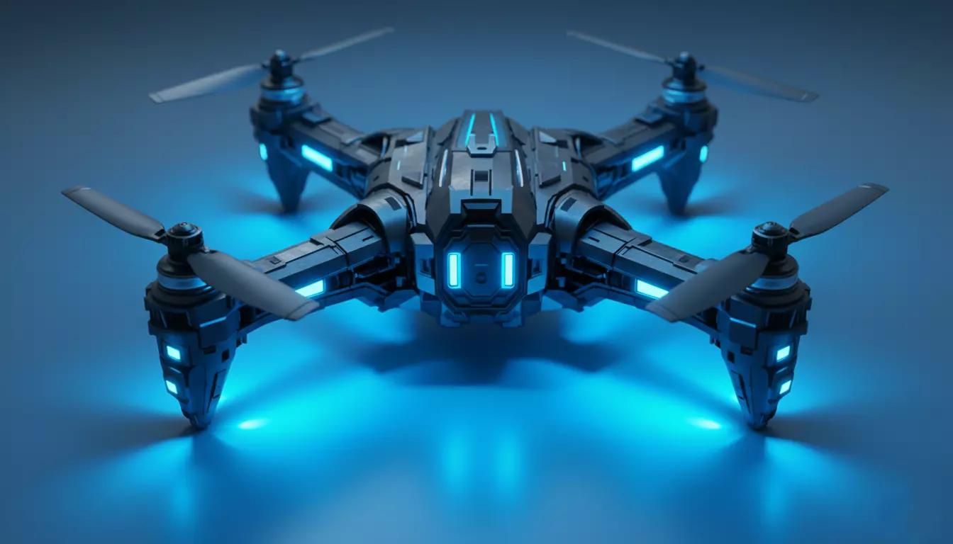 Futuristic Drone 3D Model Sci-Fi UAV Game-Ready Low Poly Low-poly 3D model_5