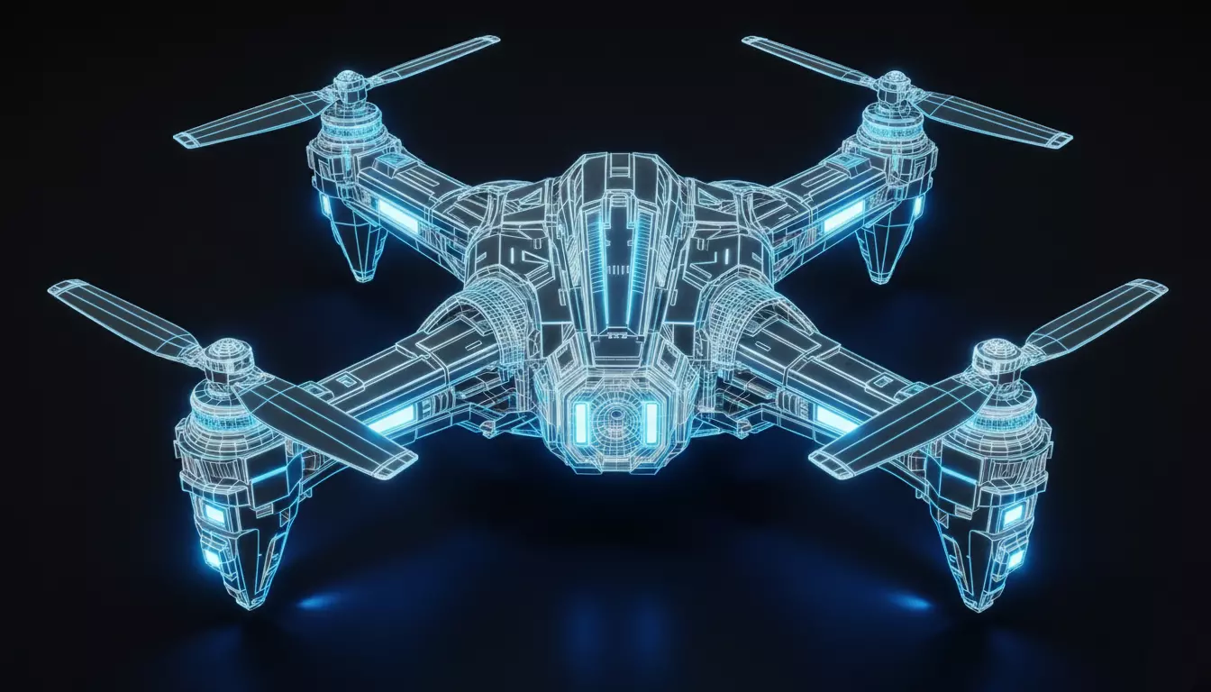 Futuristic Drone 3D Model Sci-Fi UAV Game-Ready Low Poly Low-poly 3D model_4