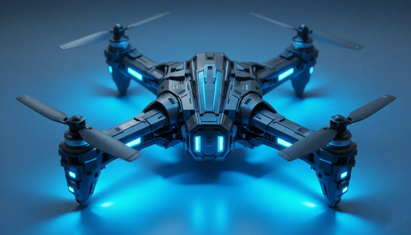 Futuristic Drone 3D Model Sci-Fi UAV Game-Ready Low Poly Low-poly 3D model_3