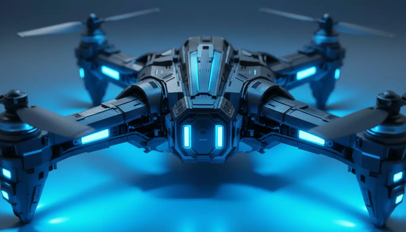 Futuristic Drone 3D Model Sci-Fi UAV Game-Ready Low Poly Low-poly 3D model_2