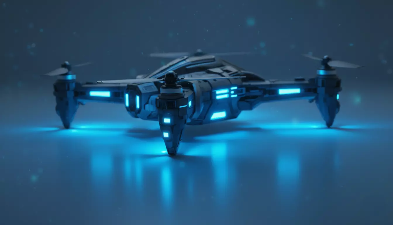 Futuristic Drone 3D Model Sci-Fi UAV Game-Ready Low Poly Low-poly 3D model_6