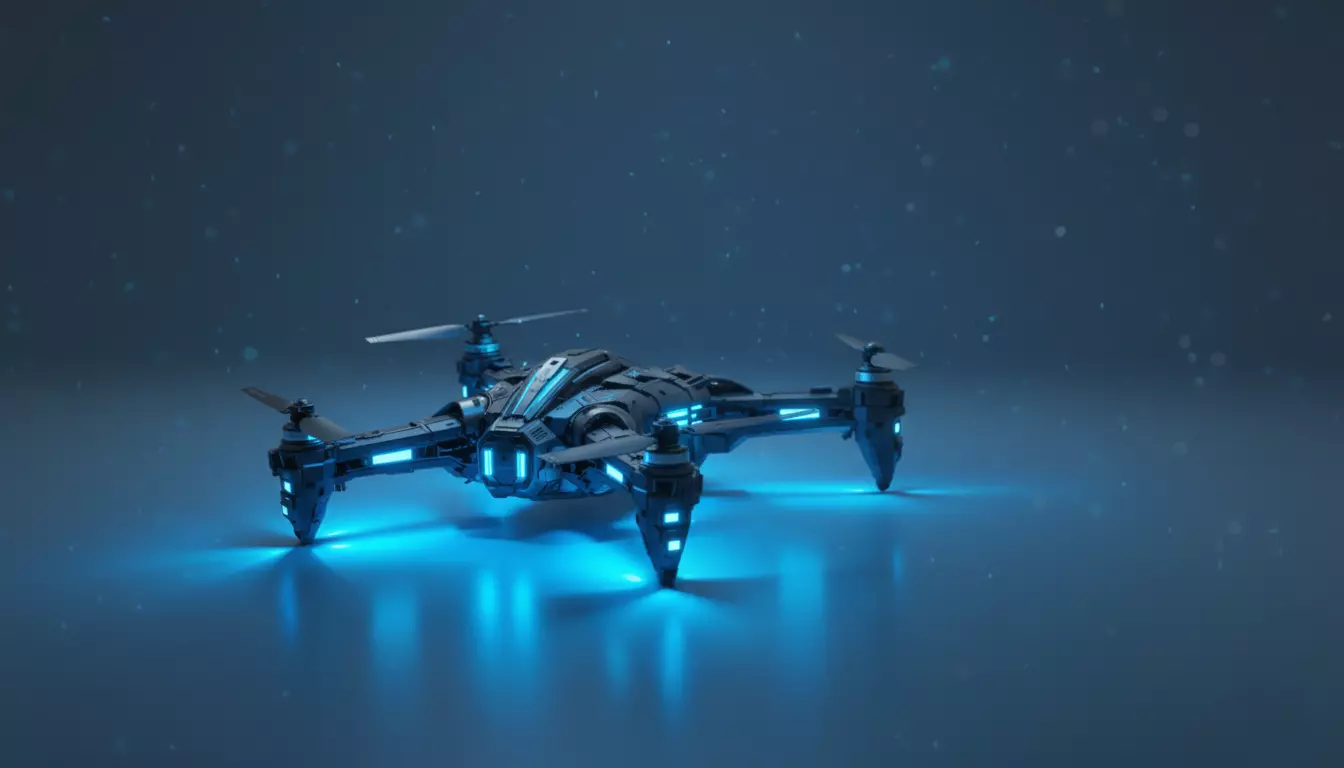 Futuristic Drone 3D Model Sci-Fi UAV Game-Ready Low Poly Low-poly 3D model_7