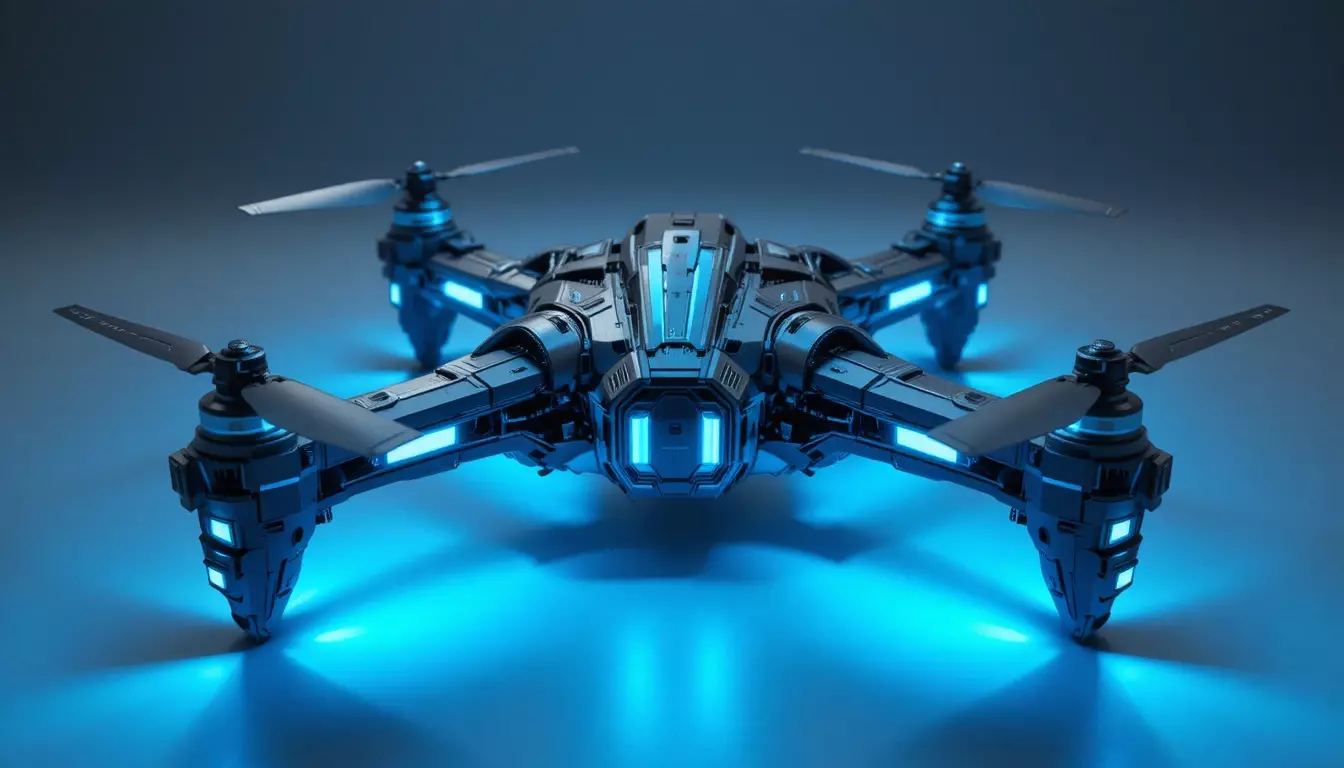 Futuristic Drone 3D Model Sci-Fi UAV Game-Ready Low Poly Low-poly 3D model_0