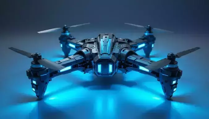 Futuristic Drone 3D Model Sci-Fi UAV Game-Ready Low Poly Low-poly 3D model Futuristic Drone 3D Model Sci-Fi UAV Game-Ready Low Poly Low-poly 3D model