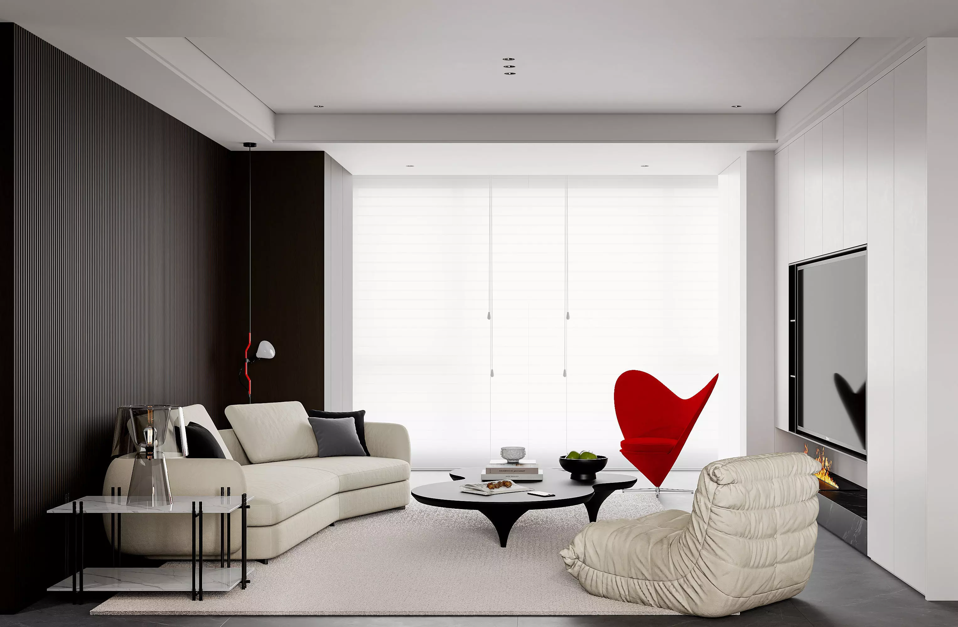 Modern living room dining room interior scenes 356 3D model
