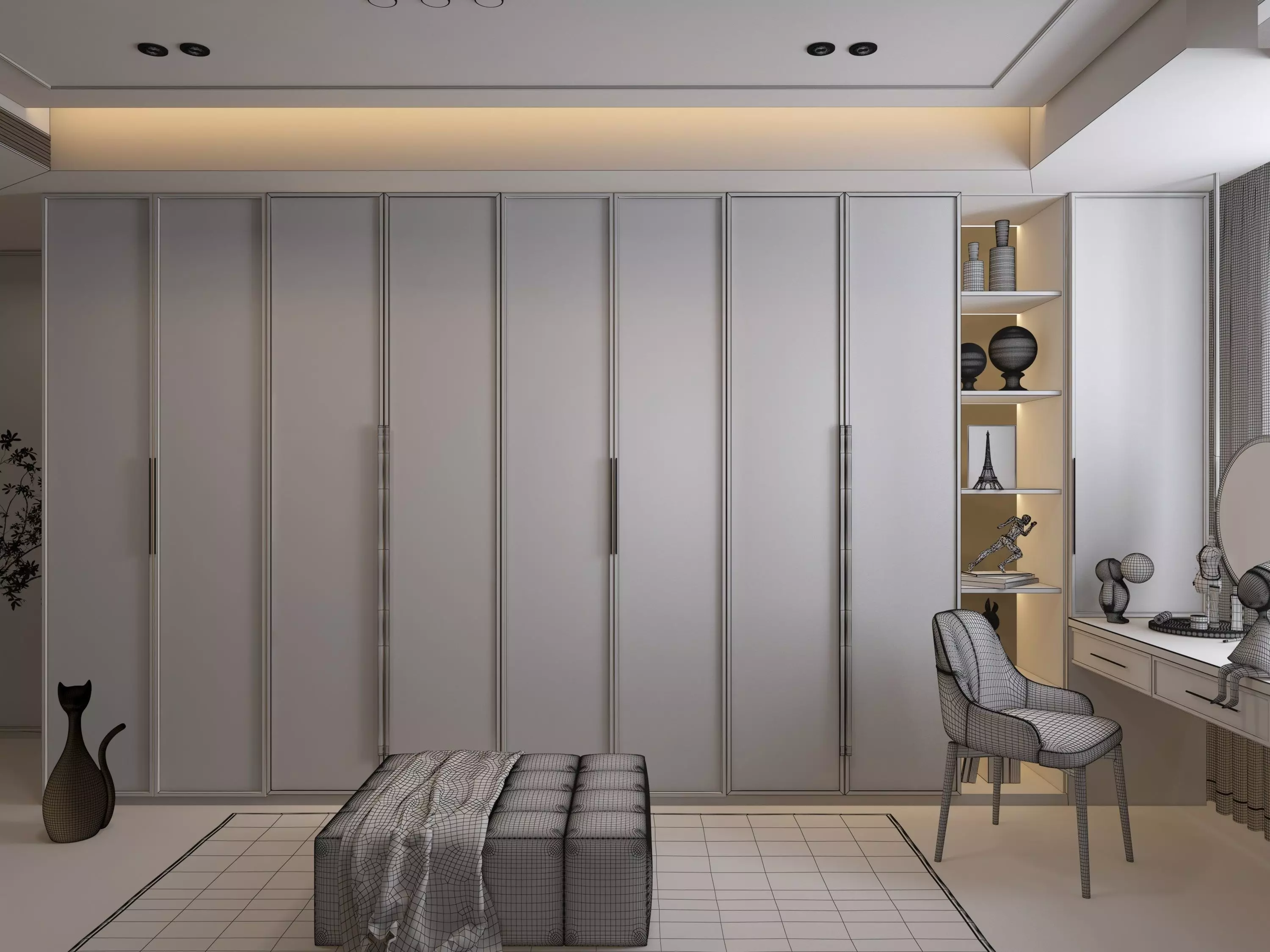 Italian style cloakroom 03 3D model_5