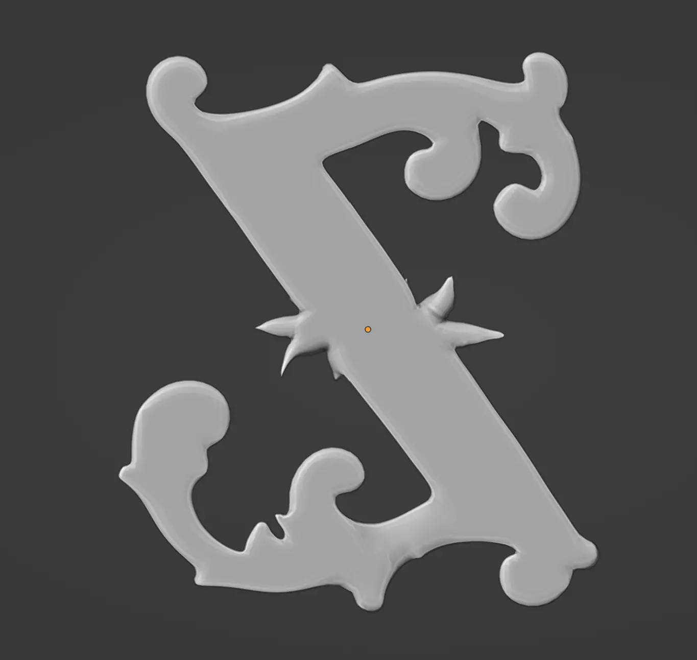 a-z One Sided BaroqueStyleLowerCaseLetters03 3D model_11