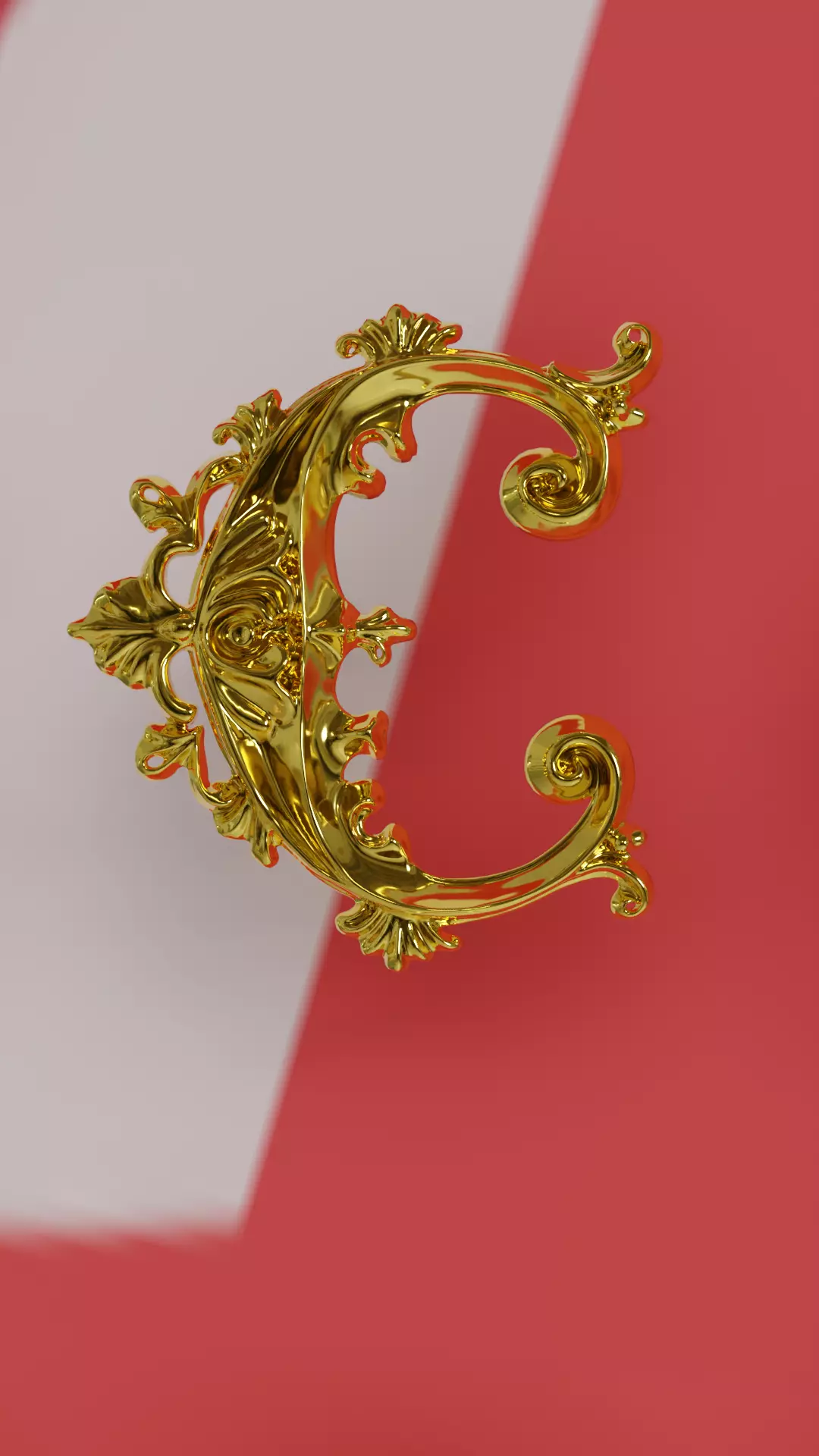 a-z One Sided BaroqueStyleLowerCaseLetters03 3D model_3