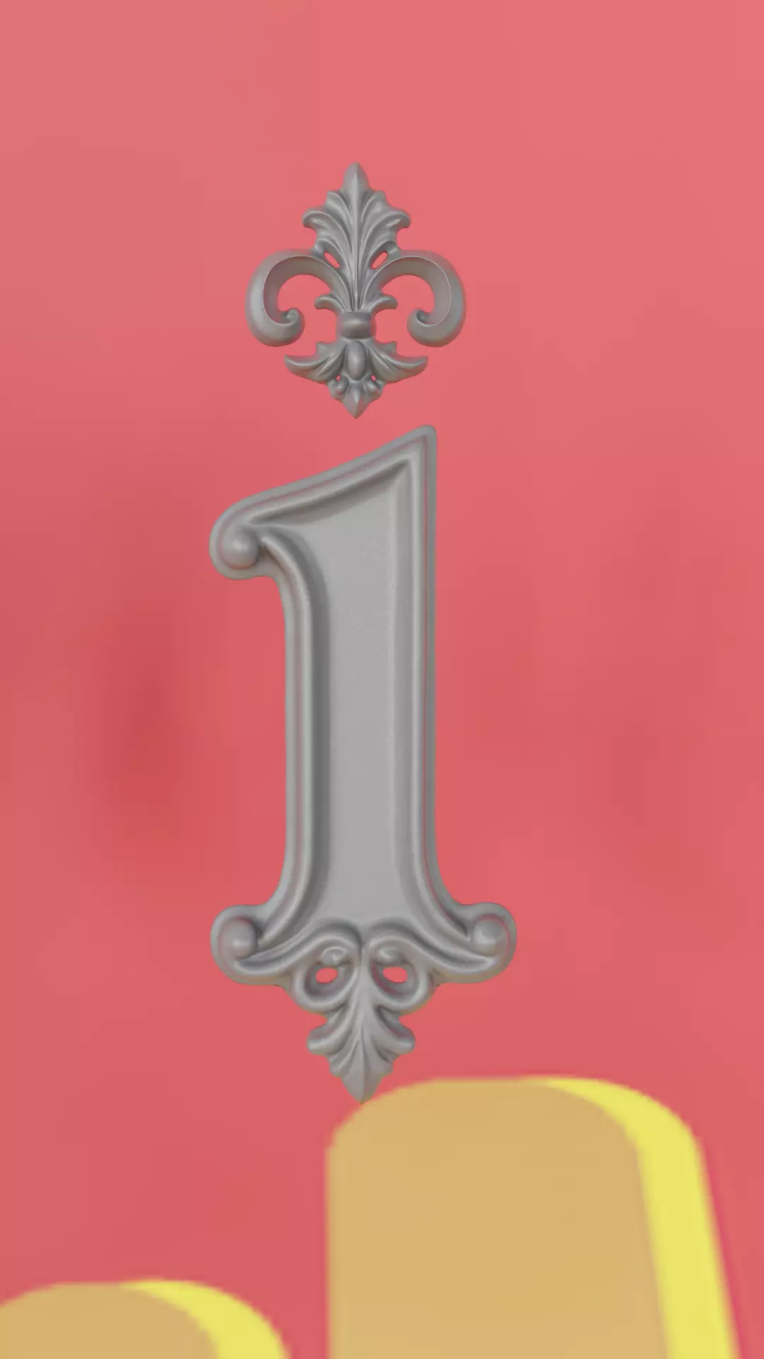 a-z One Sided BaroqueStyleLowerCaseLetters03 3D model_6