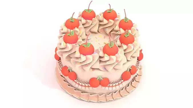 Cherry Cake 2 - Stylized Cherry Whole Cake