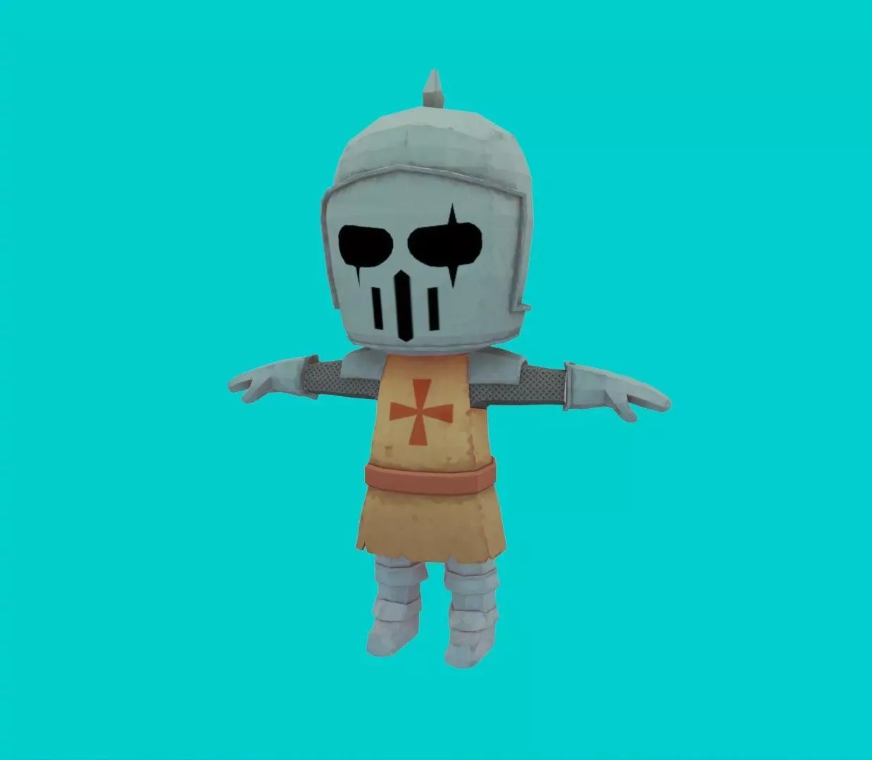Low Poly stylized Knight Character Low-poly 3D model_4