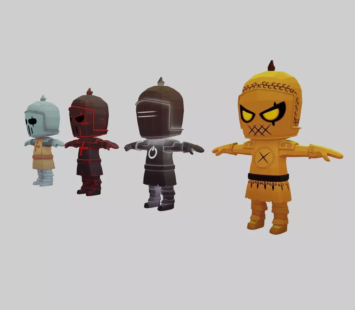 Low Poly stylized Knight Character Low-poly 3D model_11