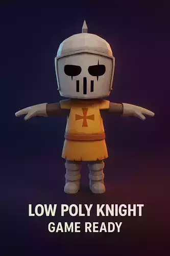 Low Poly stylized Knight Character Low-poly 3D model
