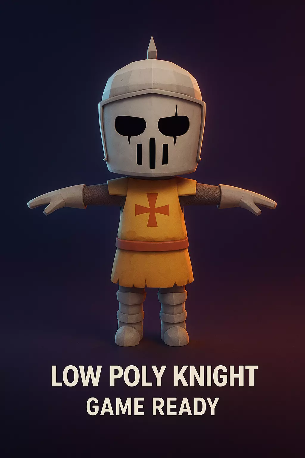 Low Poly stylized Knight Character Low-poly 3D model_0
