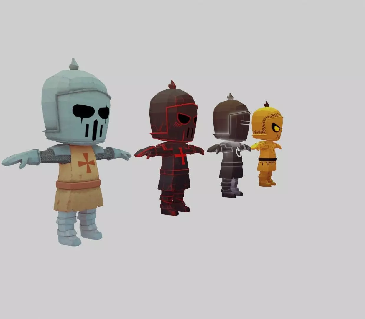 Low Poly stylized Knight Character Low-poly 3D model_10