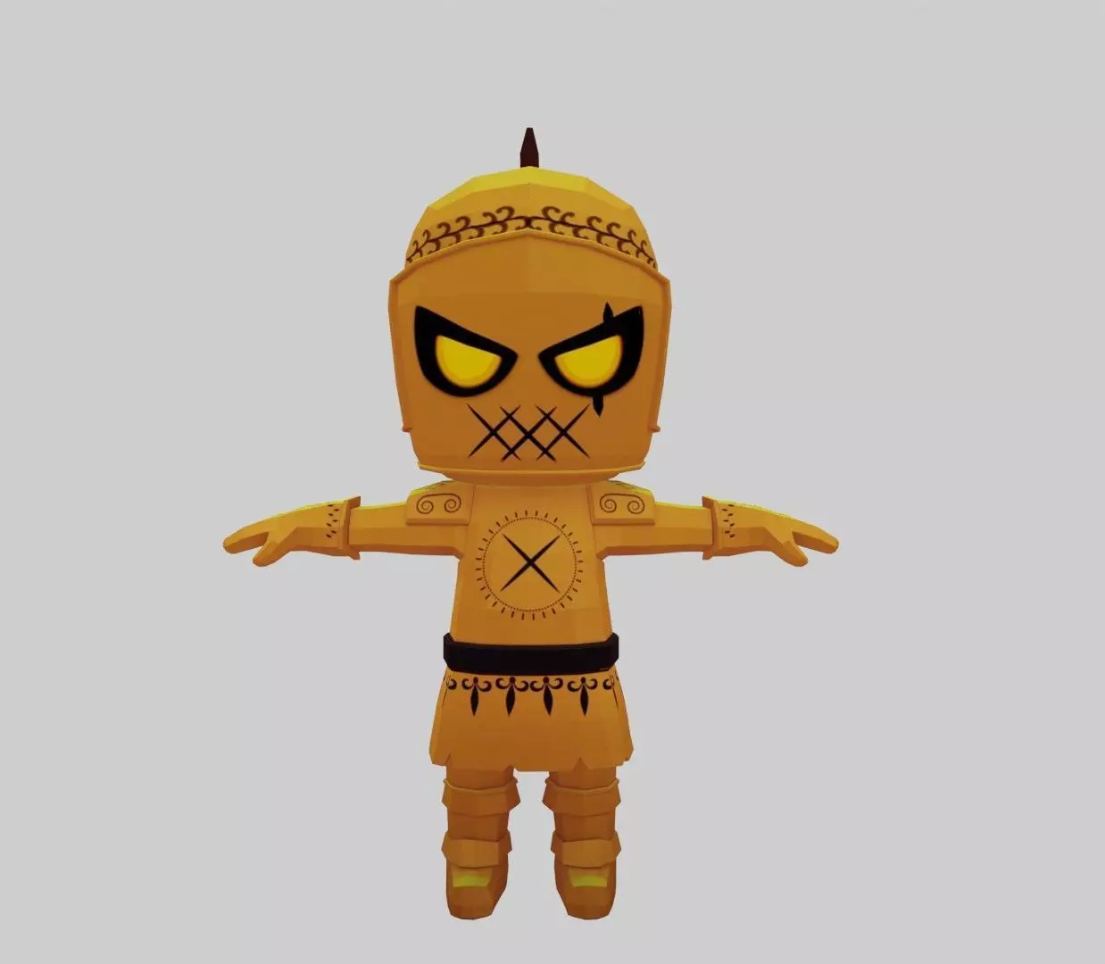 Low Poly stylized Knight Character Low-poly 3D model_7