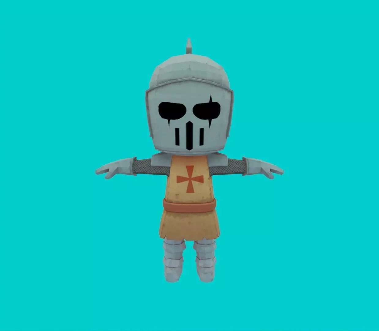 Low Poly stylized Knight Character Low-poly 3D model_1