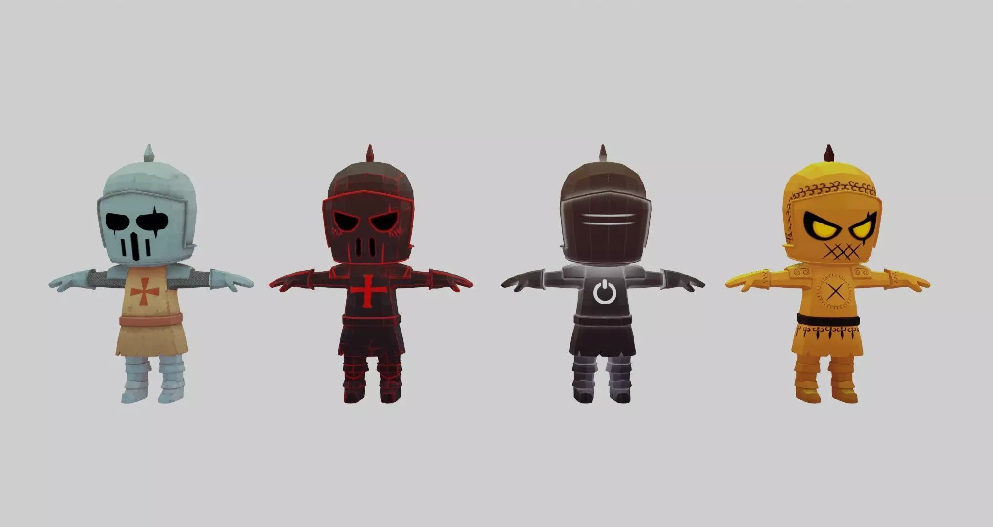 Low Poly stylized Knight Character Low-poly 3D model_12