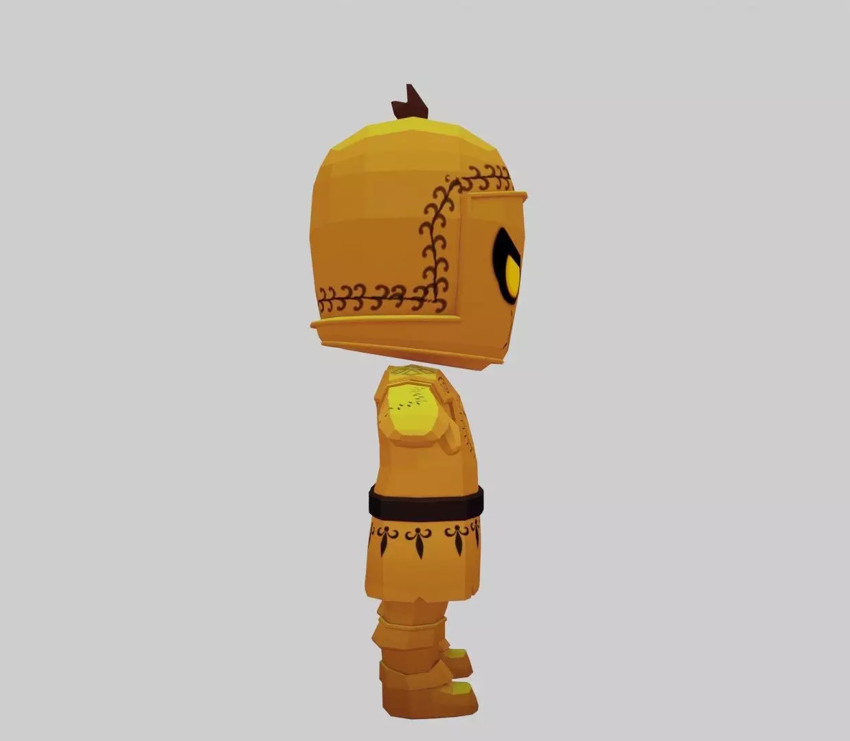 Low Poly stylized Knight Character Low-poly 3D model_8