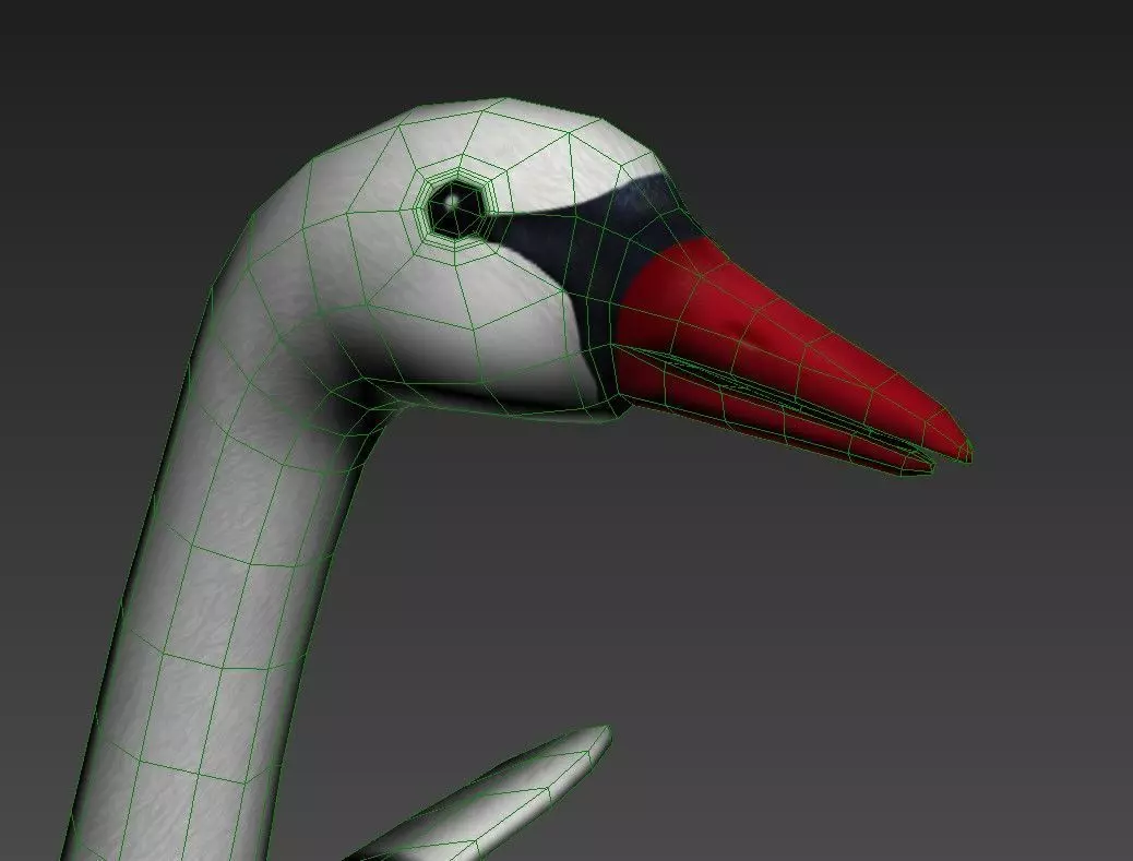 Swan Goose Low-poly 3D model_18