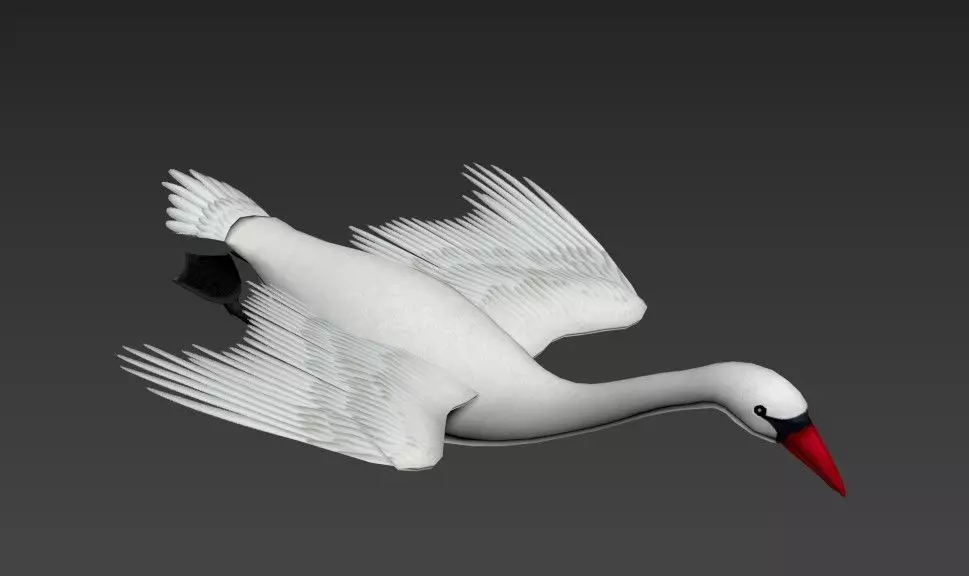 Swan Goose Low-poly 3D model_1
