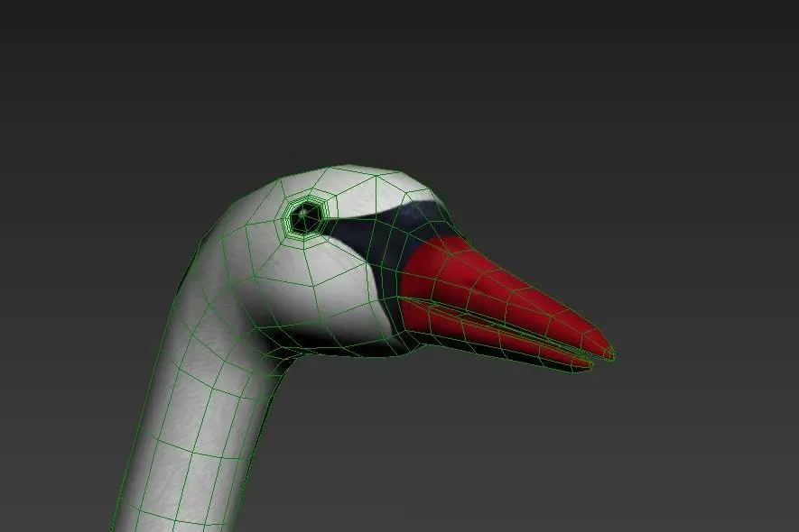 Swan Goose Low-poly 3D model_11