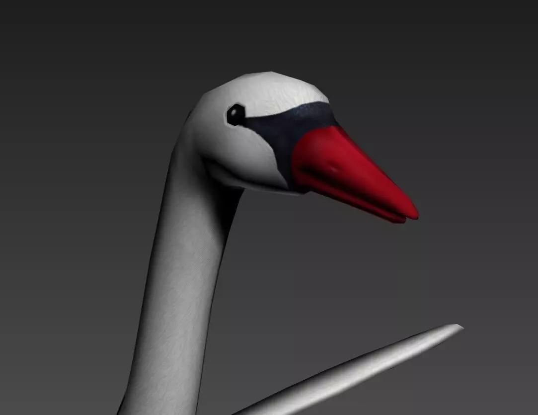 Swan Goose Low-poly 3D model_14