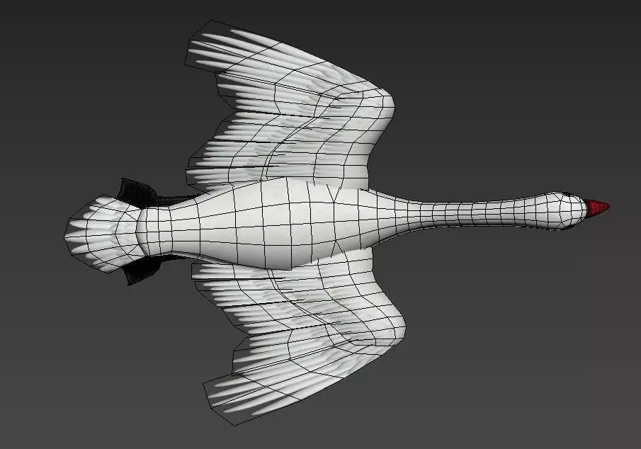 Swan Goose Low-poly 3D model_15