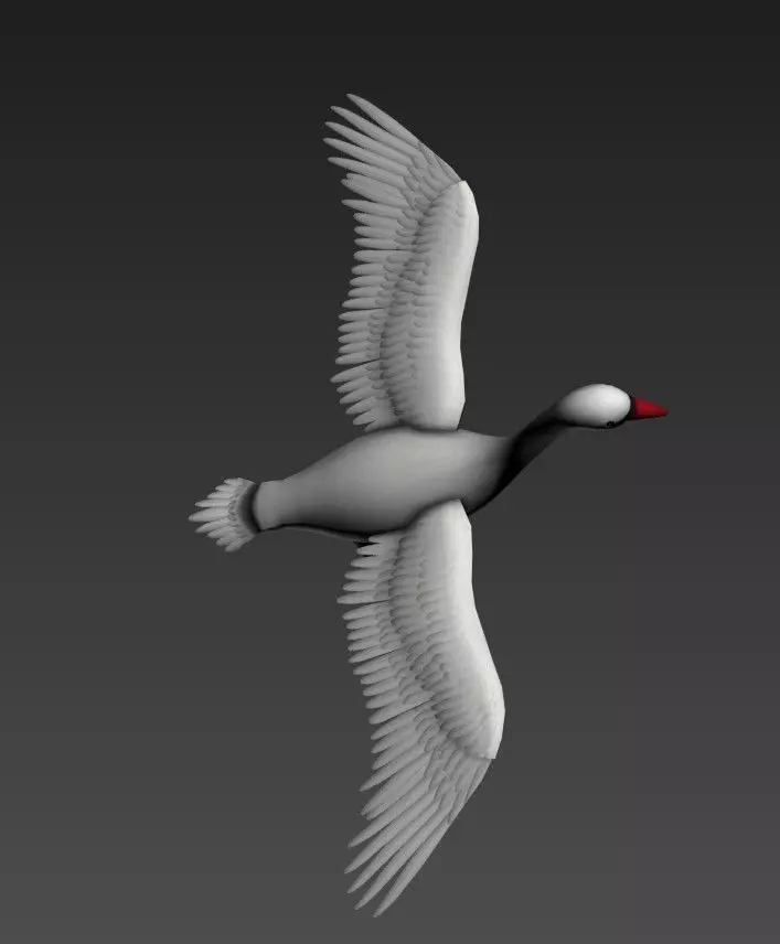 Swan Goose Low-poly 3D model_3