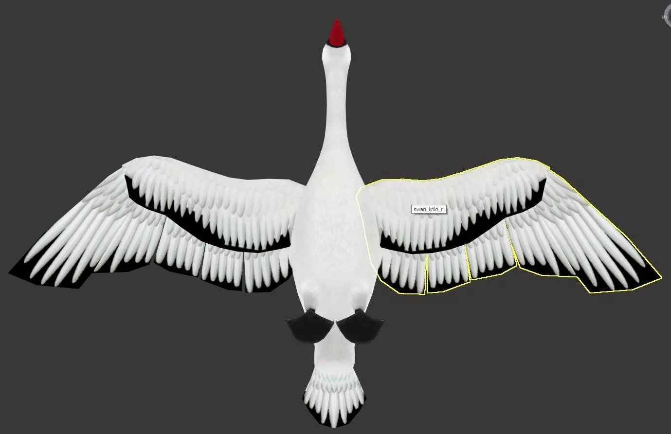 Swan Goose Low-poly 3D model_6