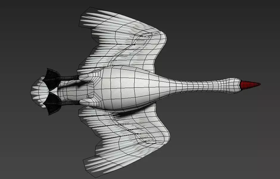 Swan Goose Low-poly 3D model_13