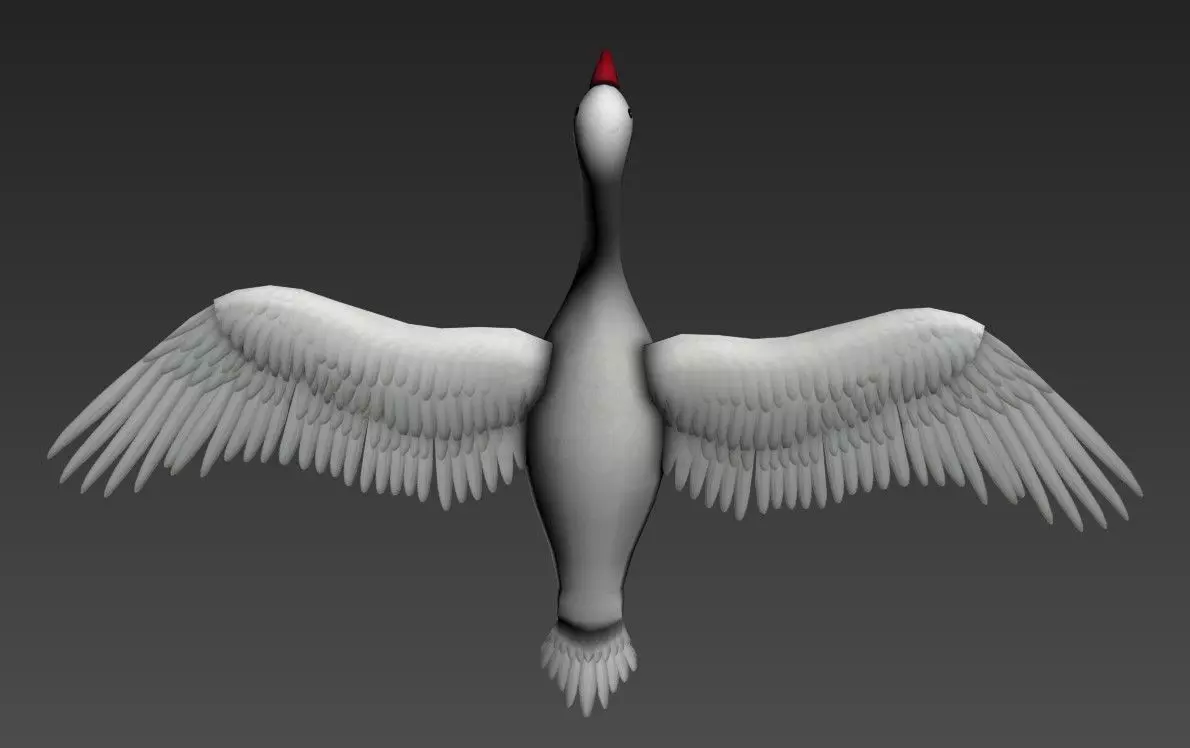 Swan Goose Low-poly 3D model_2