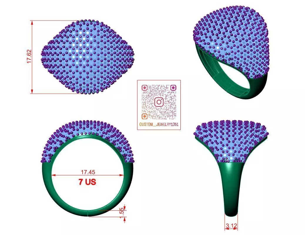 Solitaire ring 3D print model_5