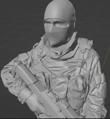 Tactical Rifle Soldie with Hex Base 3D print