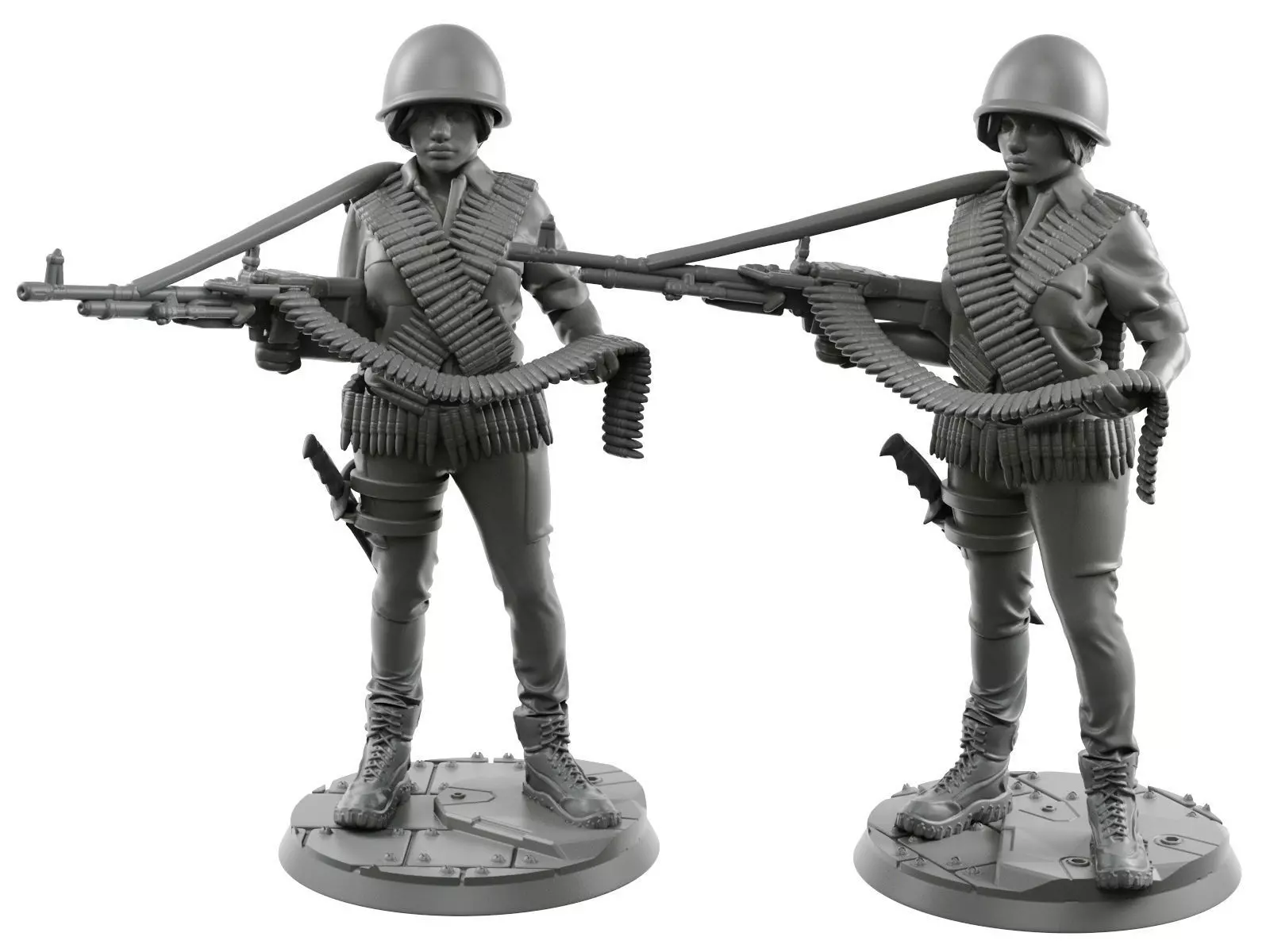 GirlSquad 5 Female Soldiers 3D Models OBJ 3D print model_2