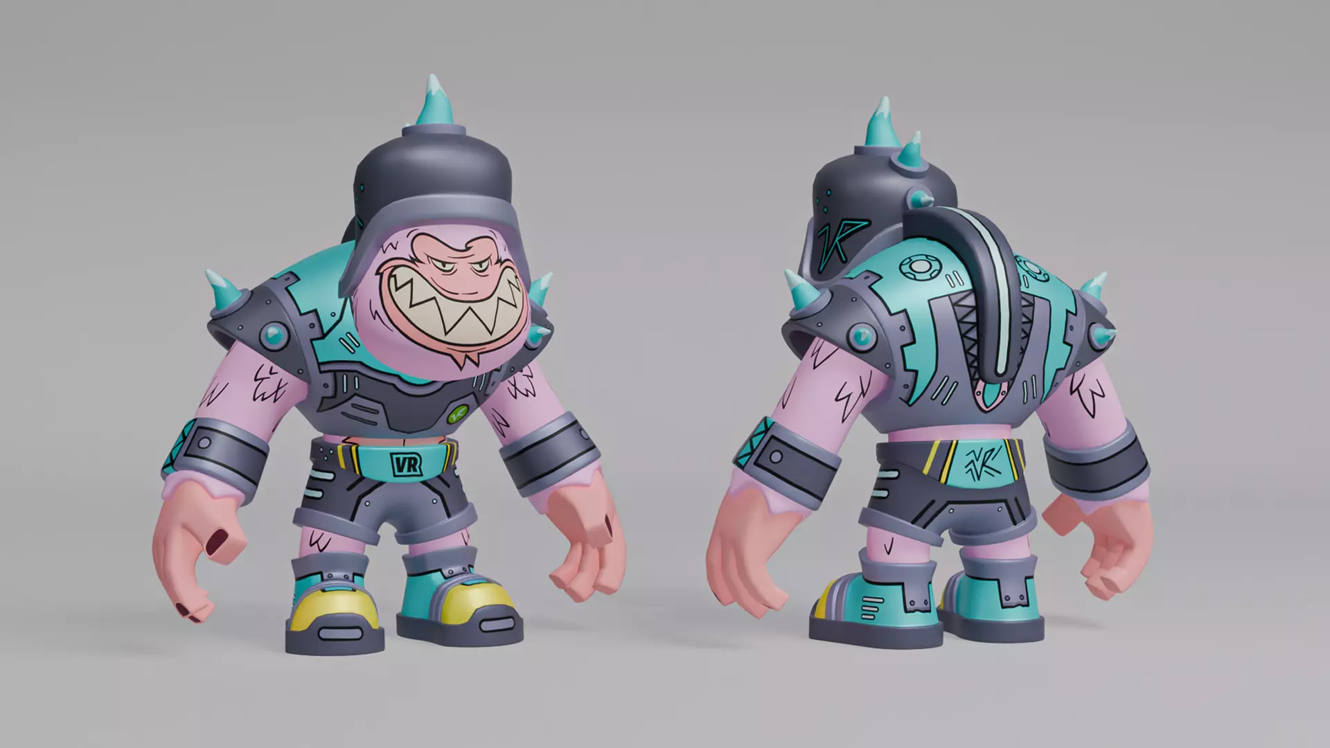 Monkey Warrior Rocknar Low-poly 3D model_3