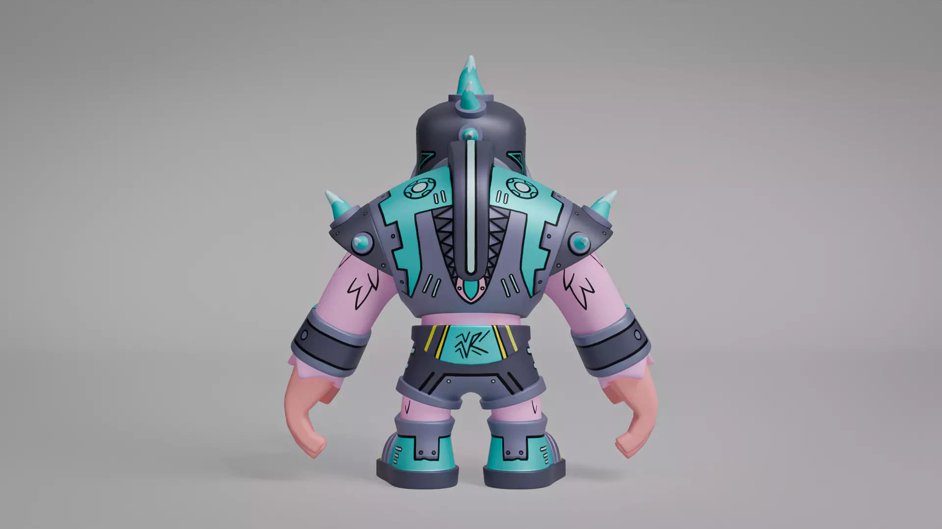 Monkey Warrior Rocknar Low-poly 3D model_2