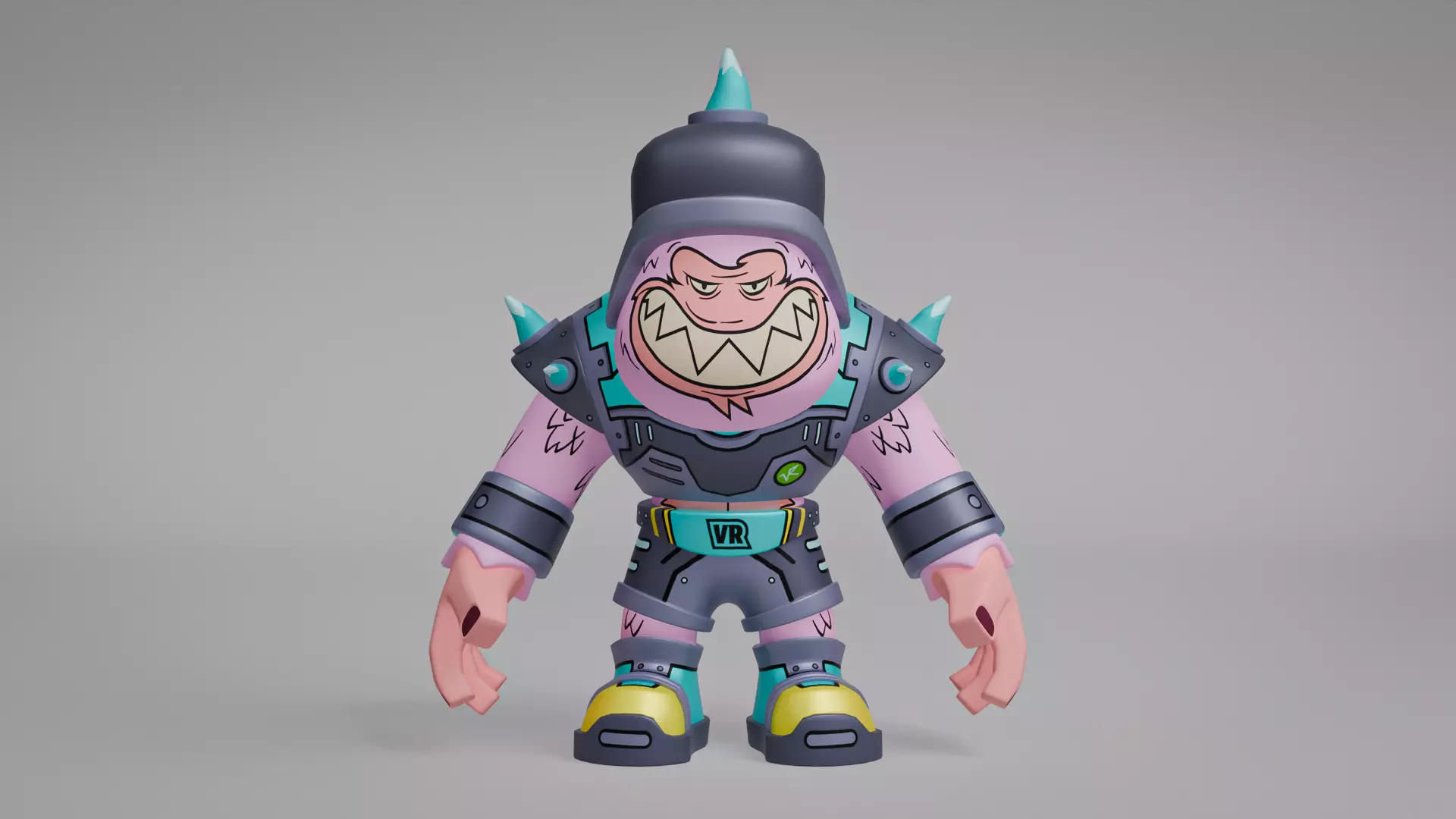 Monkey Warrior Rocknar Low-poly 3D model_1