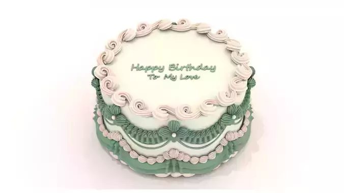 Green Cake 2 - Stylized Green Whole Cake