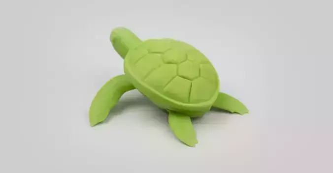 Foldable Sea Turtle toy 3D Model STL File
