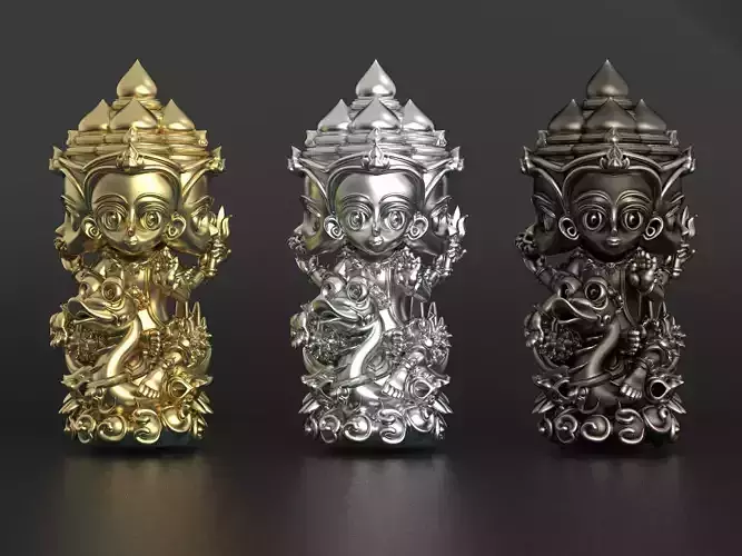 Chibi Phra Phrom  Four-Faced God - Thai-Style  for 3D Printing 3D print model