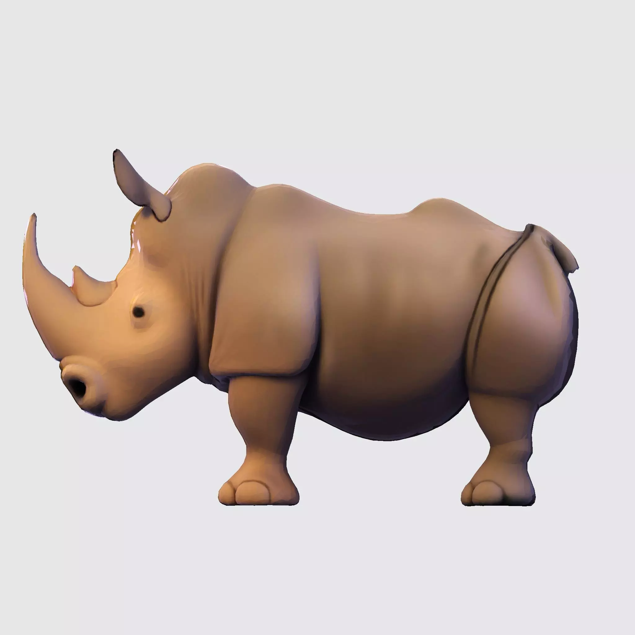 Rhino Model RigReady for Animation3D Printing Game Design Low-poly 3D model_11