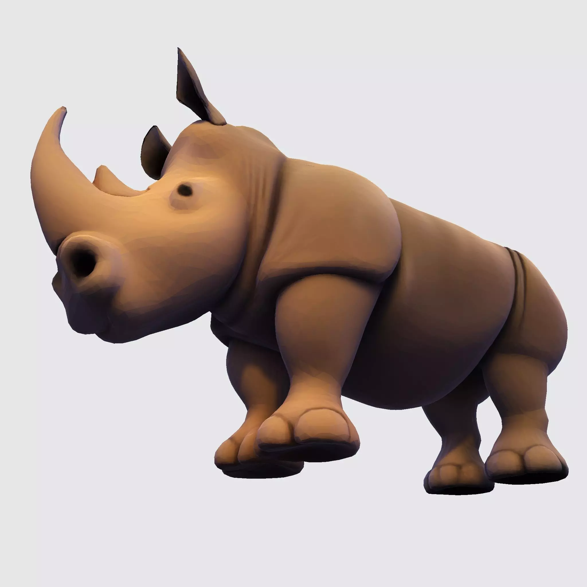 Rhino Model RigReady for Animation3D Printing Game Design Low-poly 3D model_8