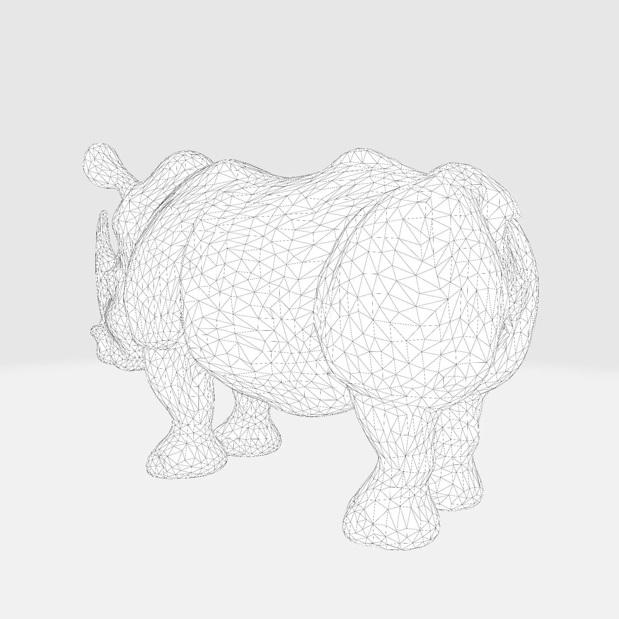 Rhino Model RigReady for Animation3D Printing Game Design Low-poly 3D model_25