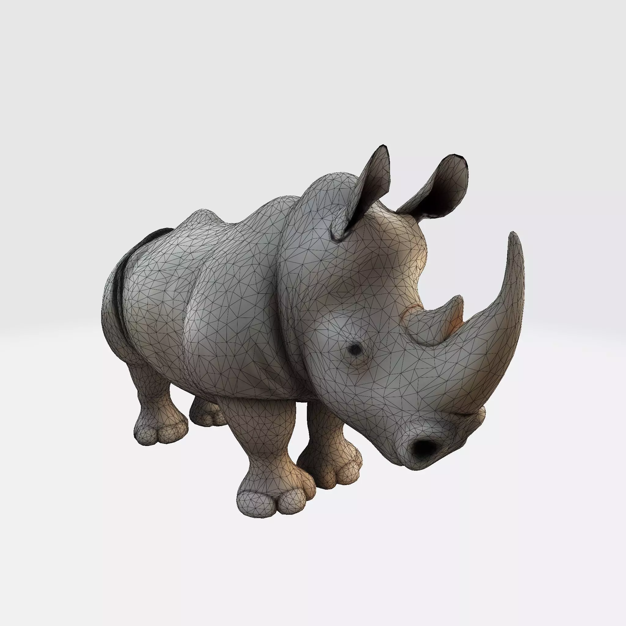 Rhino Model RigReady for Animation3D Printing Game Design Low-poly 3D model_15