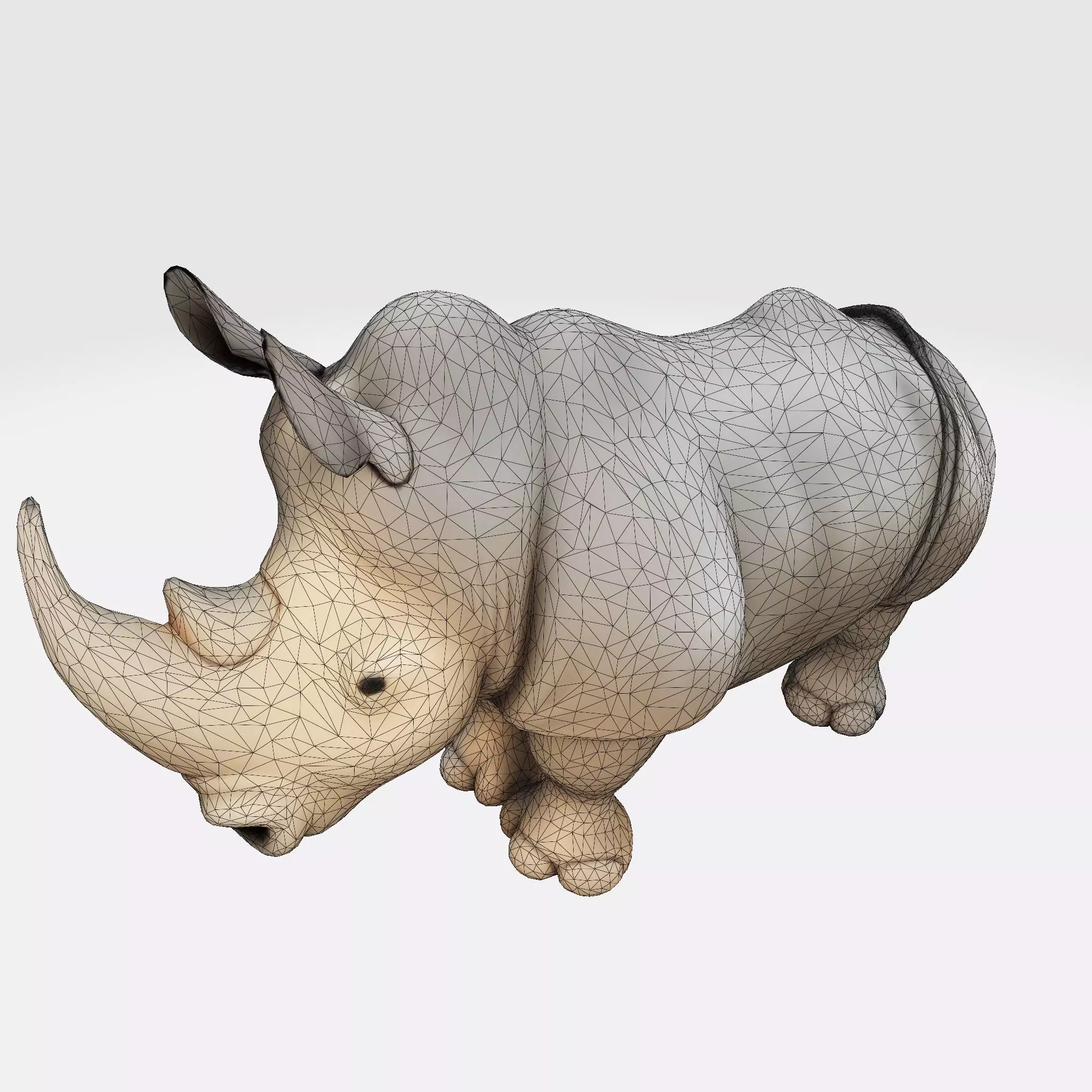 Rhino Model RigReady for Animation3D Printing Game Design Low-poly 3D model_16