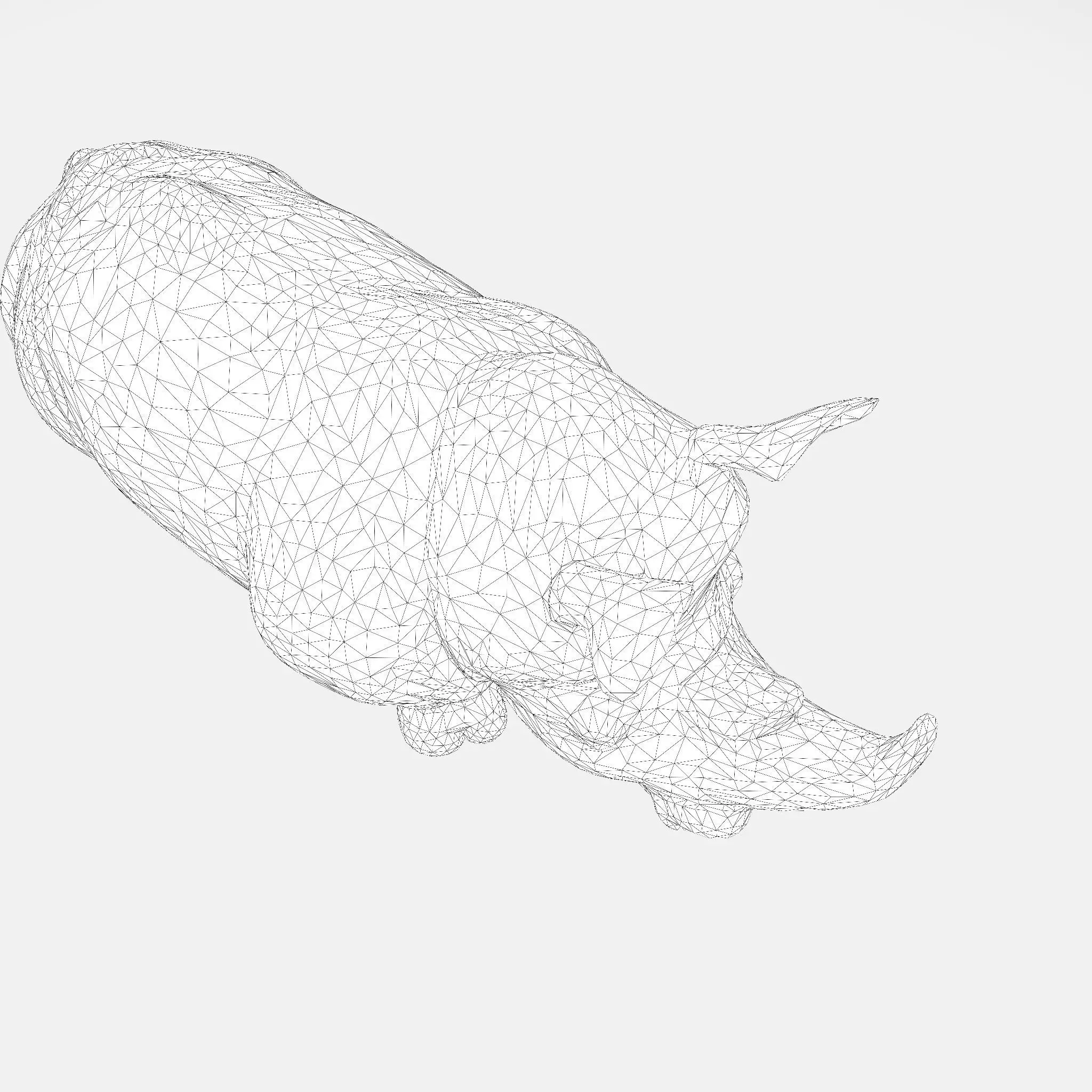 Rhino Model RigReady for Animation3D Printing Game Design Low-poly 3D model_22