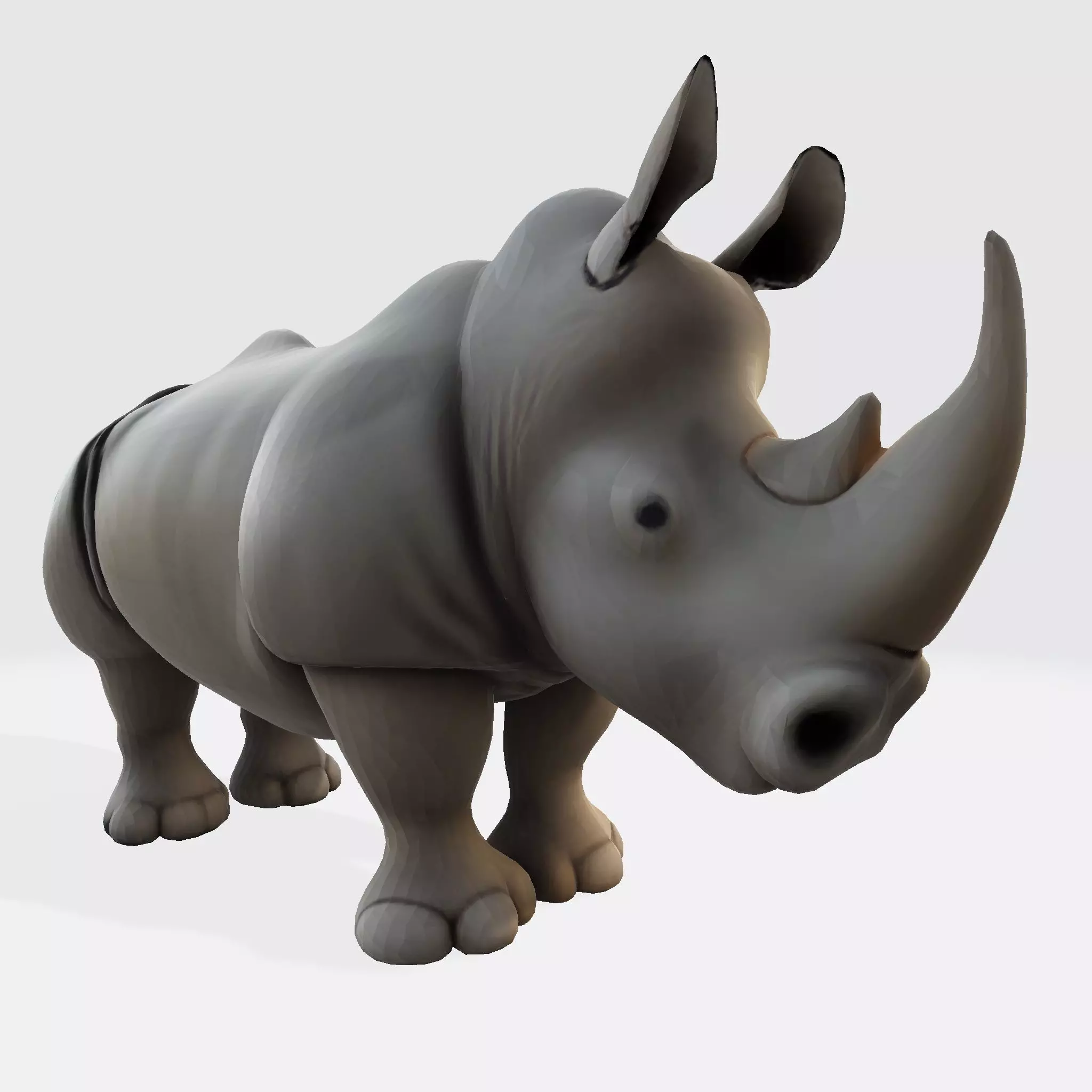 Rhino Model RigReady for Animation3D Printing Game Design Low-poly 3D model_3